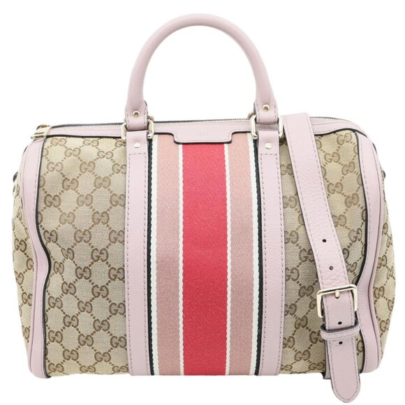 GUCCI Vintage Web Joy Medium GG Canvas Boston Bag Ebony 274205 - Picture 1 of 13